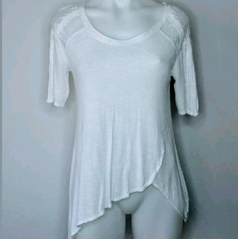 Beautiful Free People asymmetrical lace top